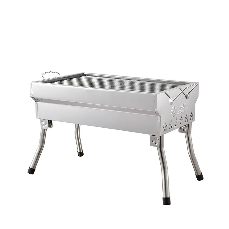 Grills promotion barbecue outdoor camping portable folding stainless steel Charcoal backyard bbq grills 410# easy clean hot sale
