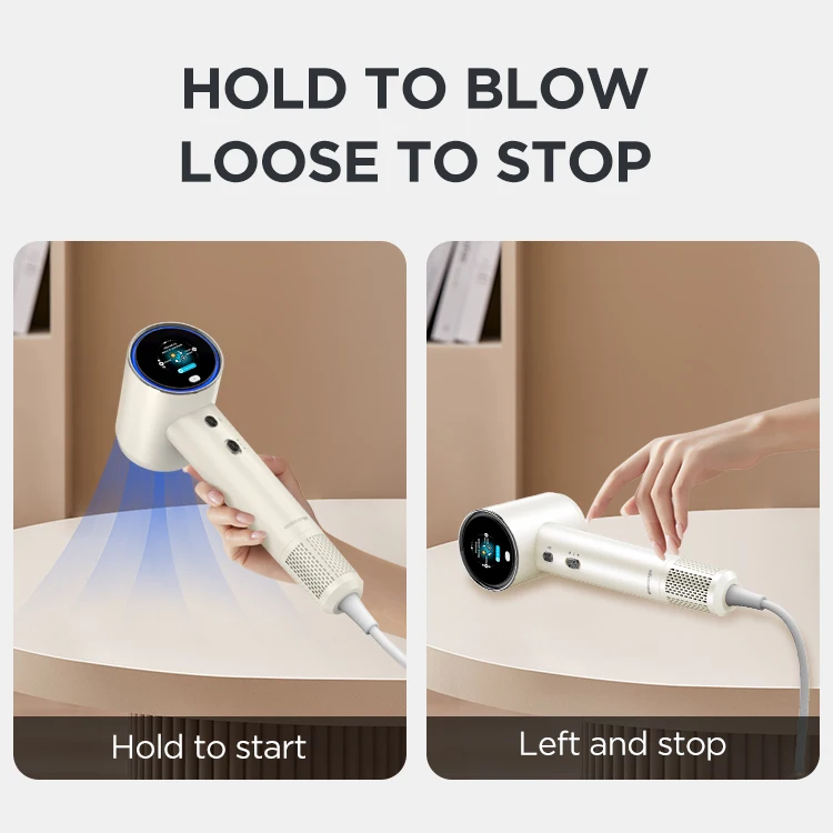 New Grip Induction plasma Hair Blowing Machine Strong Power Silent Brushless Motor Hair Dryer