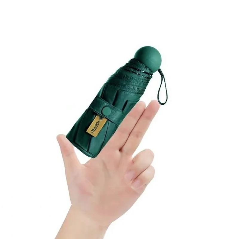 Q011 New Design Pill Umbrella Five Folded Mini Sun Rain Pocket Folding Umbrella Business Gifts Hard Box UV Protection Umbrella