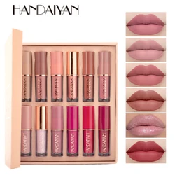 Handaiyan Customized Light Gloss Matte Lipstick Set Private Label Waterproof Long Lasting