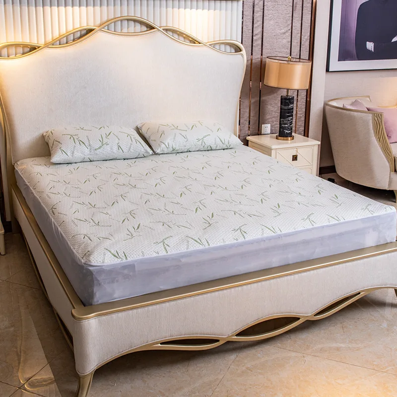 Anti-Dust mite Waterproof & Cooling soft 3D Air Bamboo Fabric Mattress pad cover