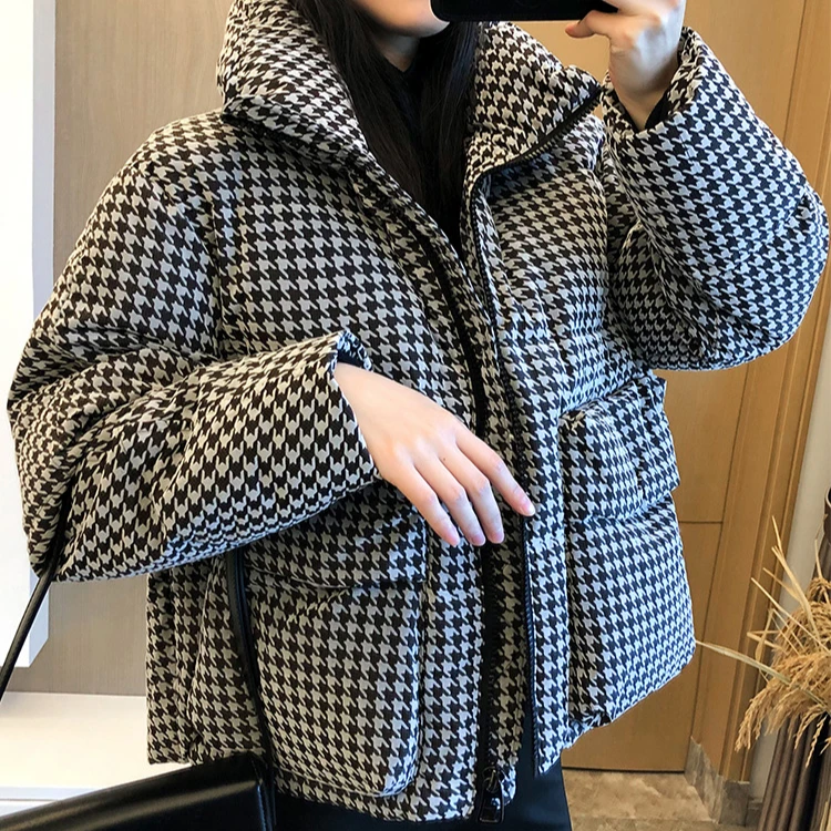 2022 new winter leisure down cotton-padded ladies small short thousands of birds extra set