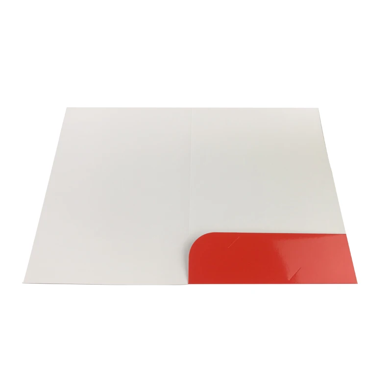 Fast shipping customized file folders A4 300gsm art paper folded size 300*215mm with business card