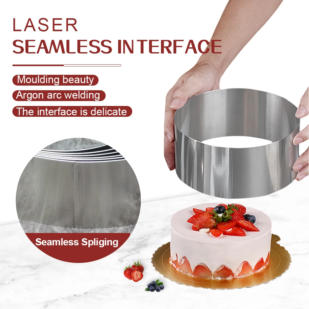 Bakest Custom High Mousse Ring Mould Set Seamless Stainless Steel Metal Personssional Kitchen For Round Cheese Cake Shaped Molds