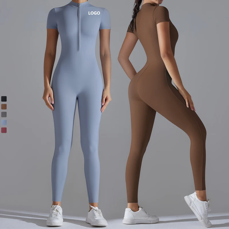 XW-6656Wholesale Women Workout Clothing One Piece Bodysuit Custom Logo Jumpsuit Hot Selling Fitness Workout Jumpsuits