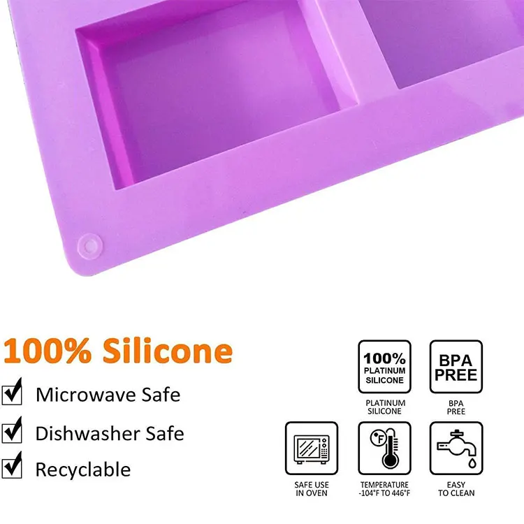High Temperature and Wear Resistance Soap Freeze Mold Baking Tools Rectangular Silicone Cake Mold