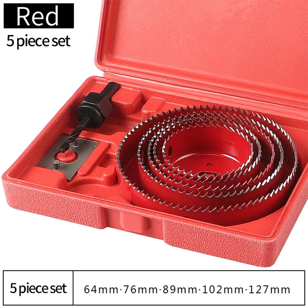 Red 13pcs Multifunctional Woodworking Hole Saw Set Gypsum Board PVC Board Carpentry cutting Drilling Tool