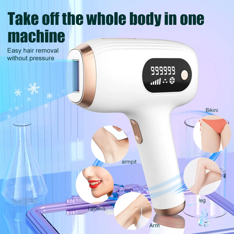 IPL Hair Removal Permanent Painless Laser Hair Remover Device Upgraded 990000 Flashes for Facial Whole Body Women and Man