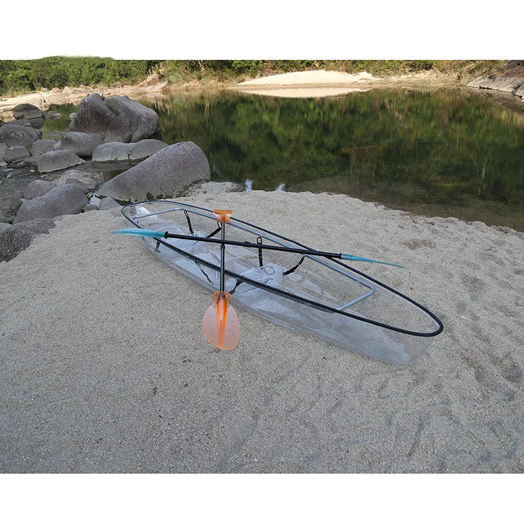 Transparent polycarbonate transparent polycarbonate plastic bottom kayak for two person Transparent kayak
