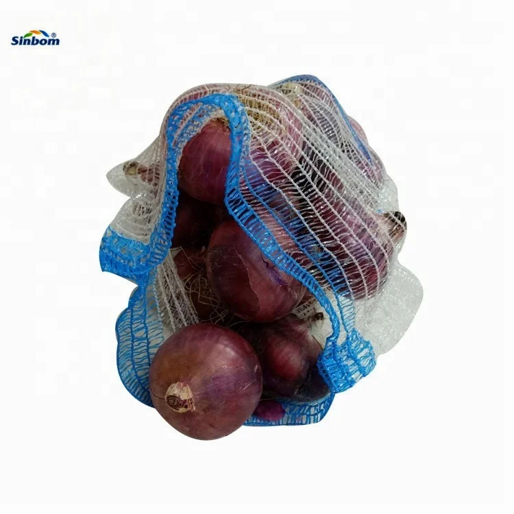 HDPE drawstring raschel mesh net bag for vegetables fruits