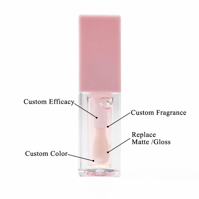 Private Label Glossy Shiny  Lip Oil Vegan Organic Fruit Flavor Vitamin E Moisture Lip Plump Lip Care Oil