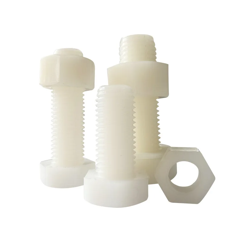 DIN933 M3-M20 Nylon Hexagon Screws Nuts Washers Plastic Bolts washer Nylon Hex Head Bolts screws