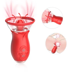 Rose Sucking Vibrator for Women Nipple Clit Stimulator Vibrating Egg Dildo Vibrators Clitoris Sucker Licking Sex Toy for Women