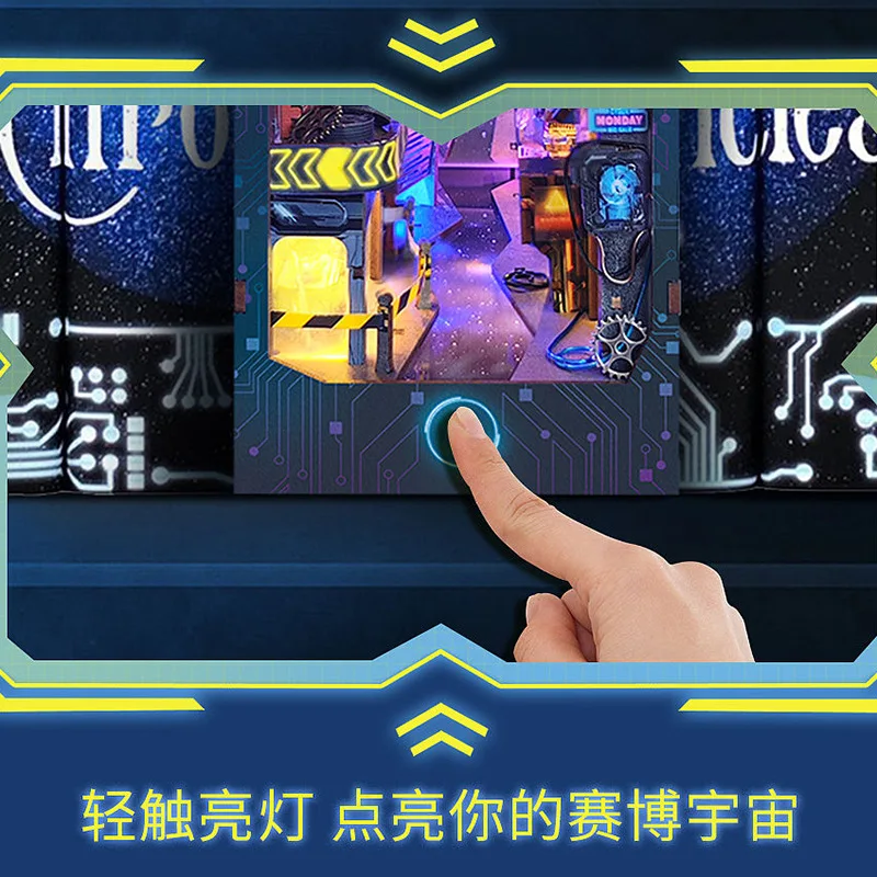 New DIY Book Nook Kit 3D Wooden Bookshelf Miniature Building Kits Creative Model wooden doll house for girls