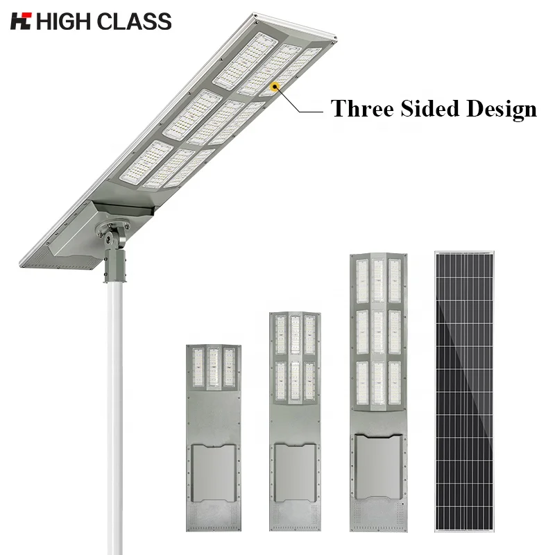 HIGH CLASS Ultra Wide Angle Waterproof ip65 Wall Mounted 100 200 300 Watt All In One Solar Light Led Solar Street Light