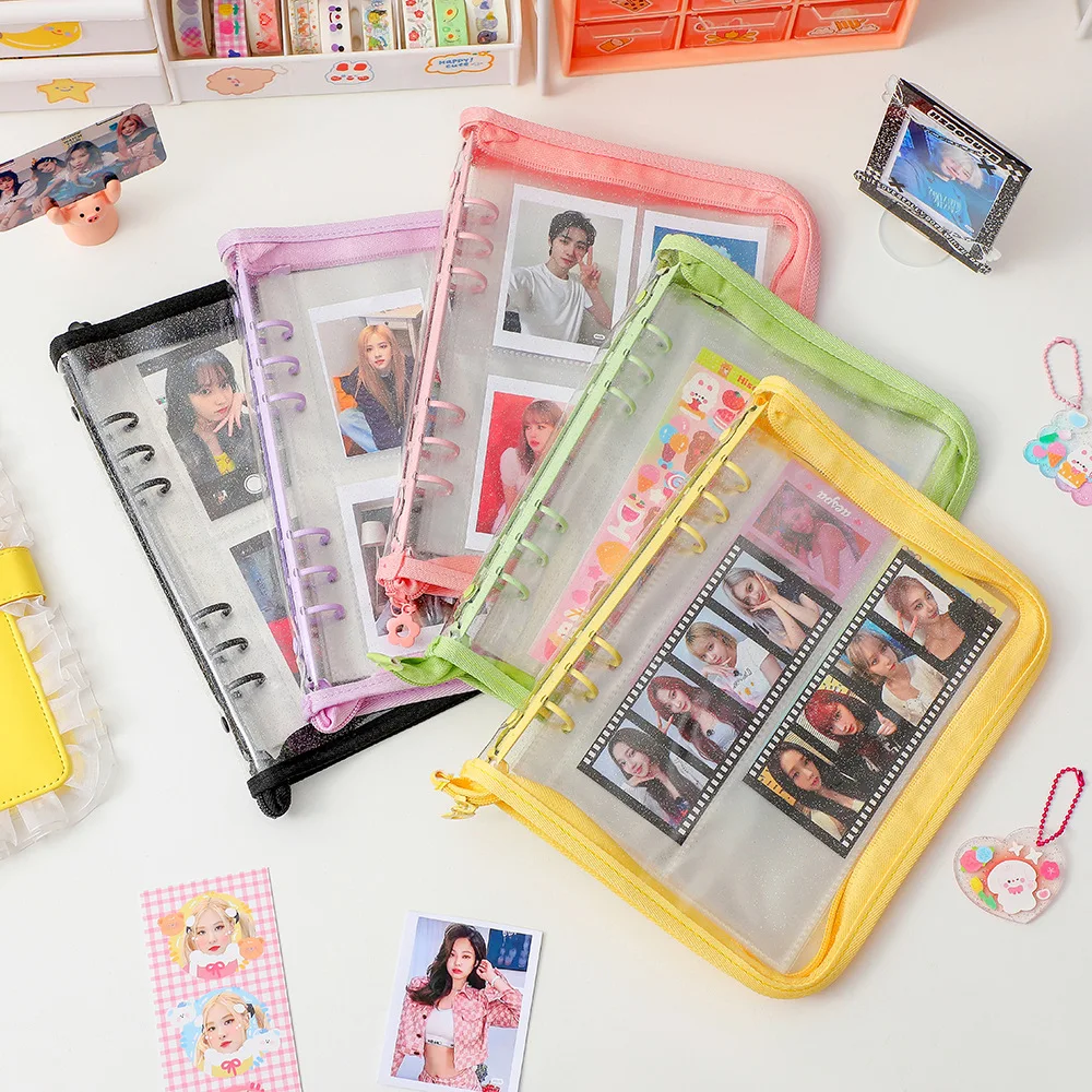 Zipper binder A5 transparent photo album vintage photo album Kpop Idol photos ticket holder collect album