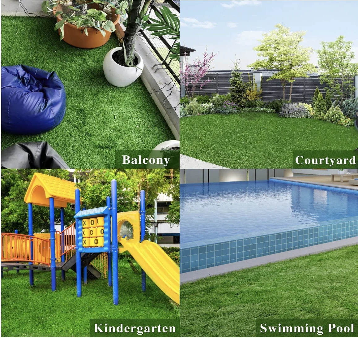 Artificial Grass Grass Carpet Rug Realistic Fake Grass Deluxe Turf Synthetic Turf Thick Lawn Pet