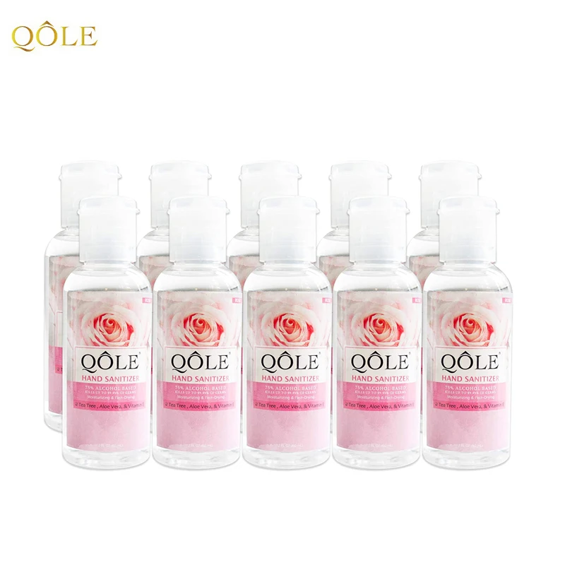  OEM/ODM фабричное производство оптовая торговля Qole Роза дезинфицирующее средство для рук гель 75% спирт убивает 99%