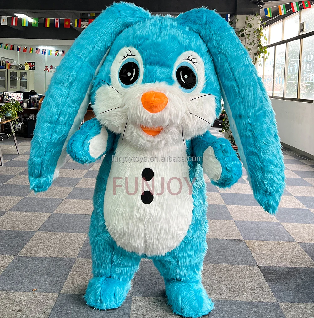 Inflatable Rabbit Mascot Costume Adult Easter Bunny Hare Anime Cosplay Kits Entertainment Carnival Full Body Suit