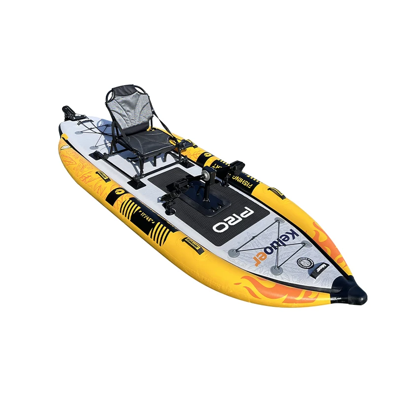 New Design Adult Fishing Surfing Canoe Rowing Boat Inflatable Pedal Kayak With Fin Drive