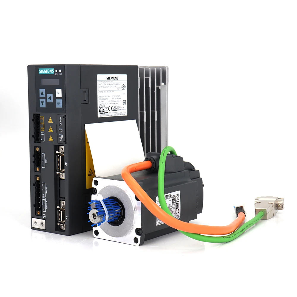 Siemens Servo Motor 1FL6034-2AF21-1LA1 400W 1.27NM 3000RPM and Servo Driver 6SL3210-5FB10-4UF1