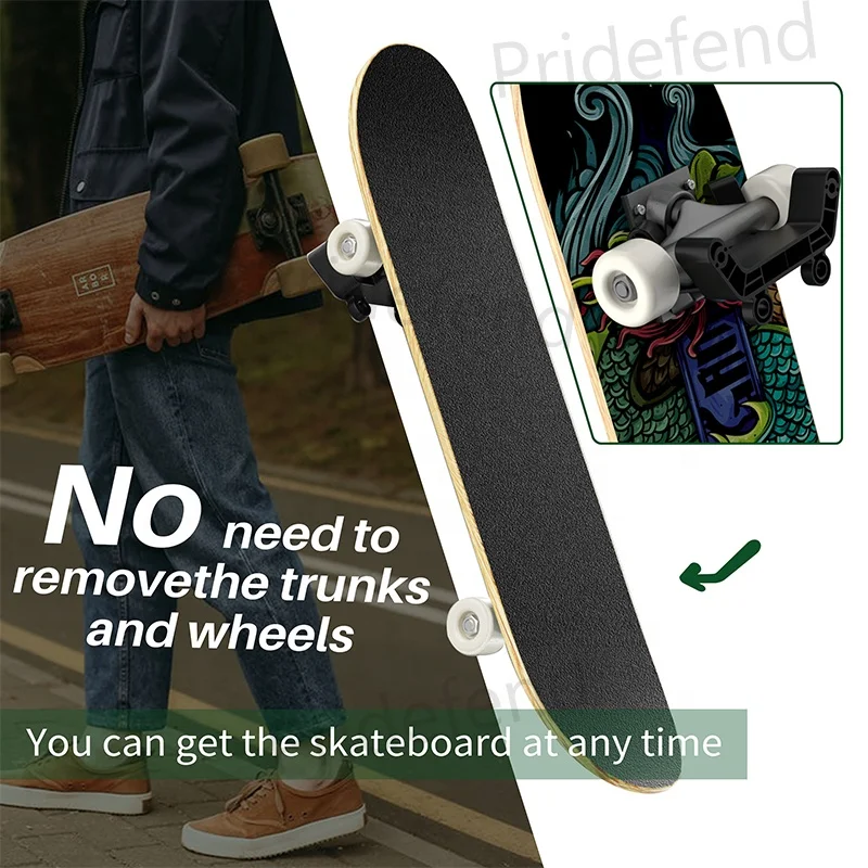 2 Packs Skateboard Wall Mount Hanger Storage and Display Foldable Skateboard Rack