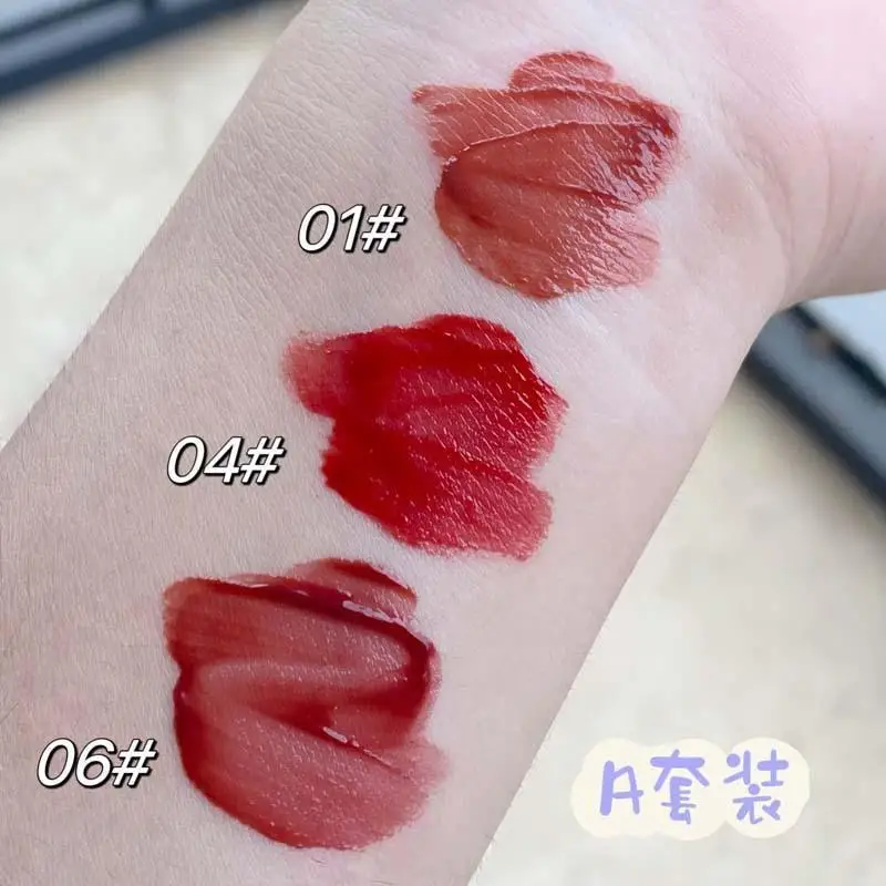 HERORANG 3pcs/set Lip Glaze Set Lipstick Velvet Matte Fashion White Matte Long-lasting Waterproof No Smudged