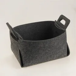 Large Capacity Black Foldable Felt Fabric Storage Basket With Strong Load-Bearing large foldable felt box