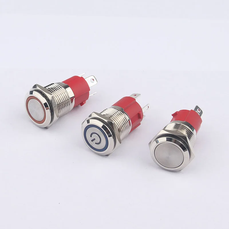 16MM Big Current Power Style LED Stainless Steel Metal Push Button Switch