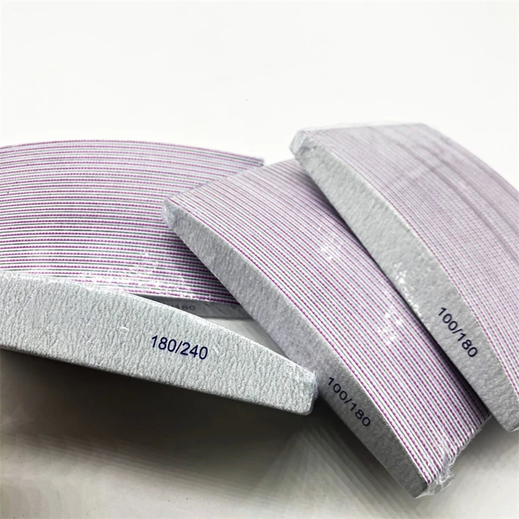 WELLFLYER NF-170-1 Wholesale Customizable EVA Nail File Manicure Tool Double-sided 100/180 Grit Polish Nail Tool Gray 180/240