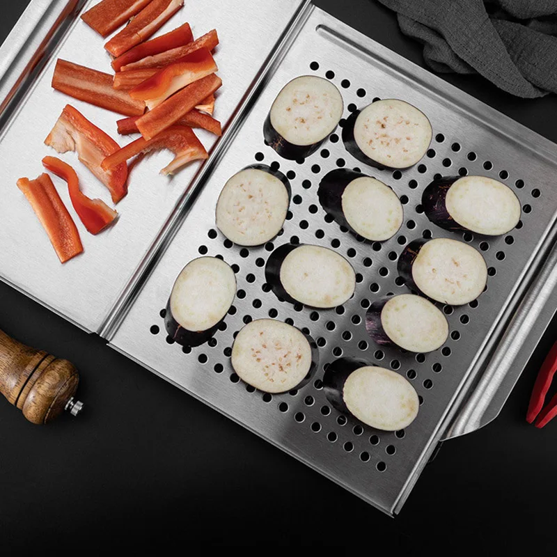 New Product Cooking Tools Outdoor BBQ Saver Tray Stainless Steel Grill Tray