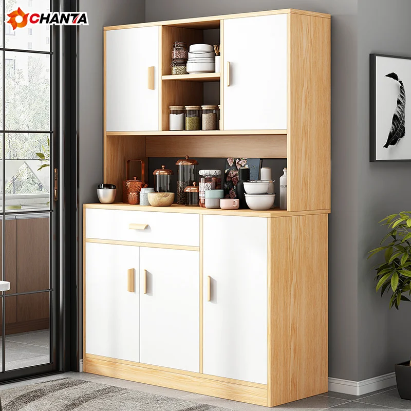 Sideboard wine cabinet modern minimalist solid wood color kitchen against the wall household cupboard storage