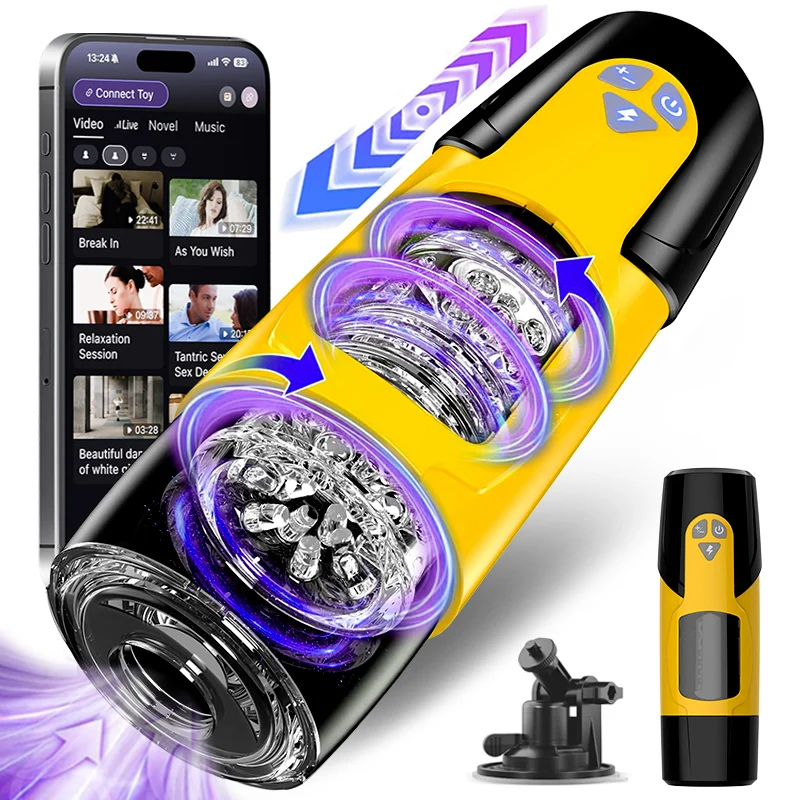 Electric Pocket Pussy Stroker Machine Sex Toys Thrusting Rotating APP Control Automatic Male Masturbation Devices for Men Adults