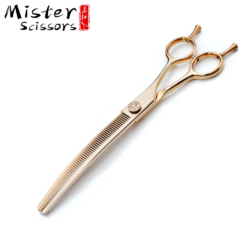 7.5 Inch Slim Shape Professional Pet Scissors Set Curved Stainless Steel Thinning