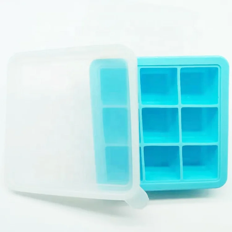 
Custom Reusable Mini Square Ice Molds Whiskey Flexible Fancy Silicone Ice Cube Tray with Lid 
