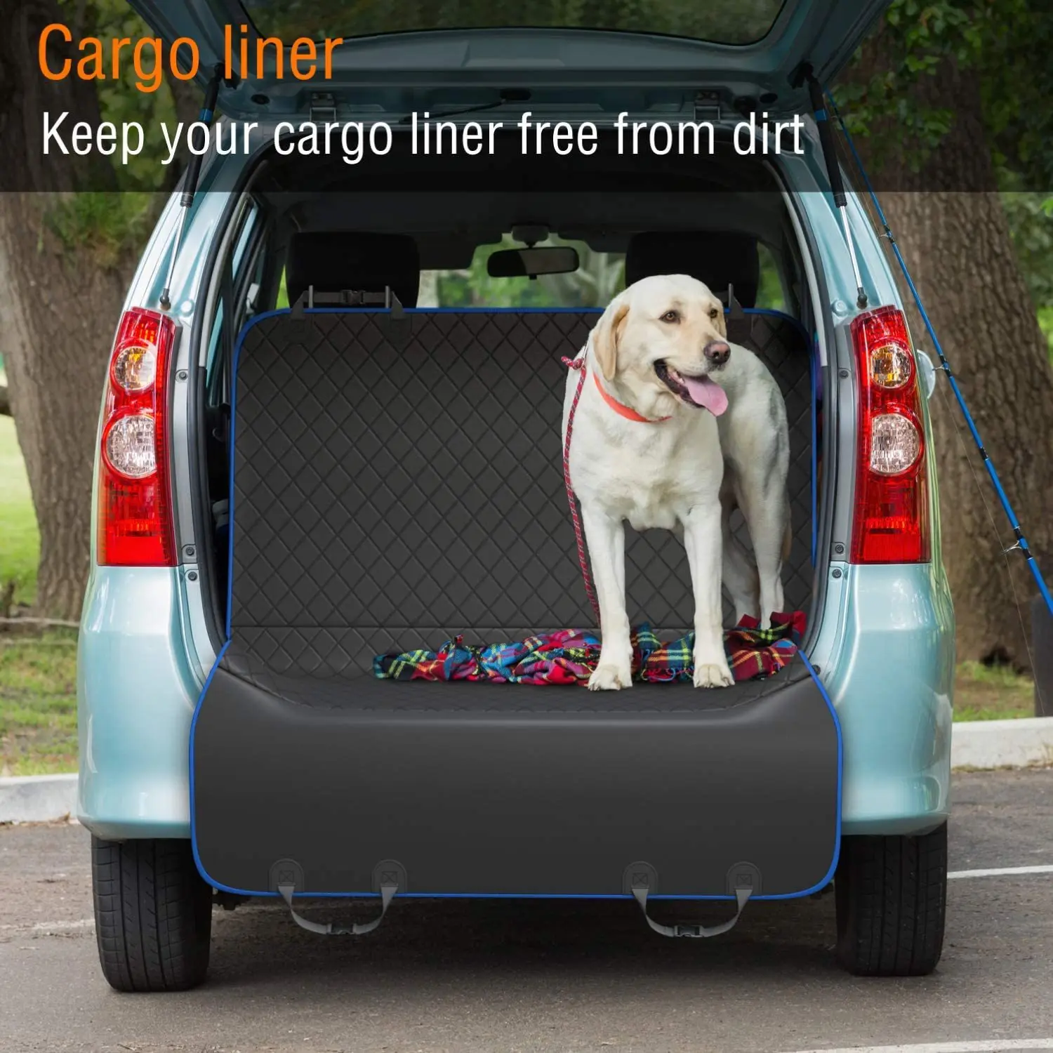 Water Resistant Pet Cargo Cover Dog Seat Cover Mat  SUV Cargo Liner for Dogs Nonslip Backseat Dog Car Cover