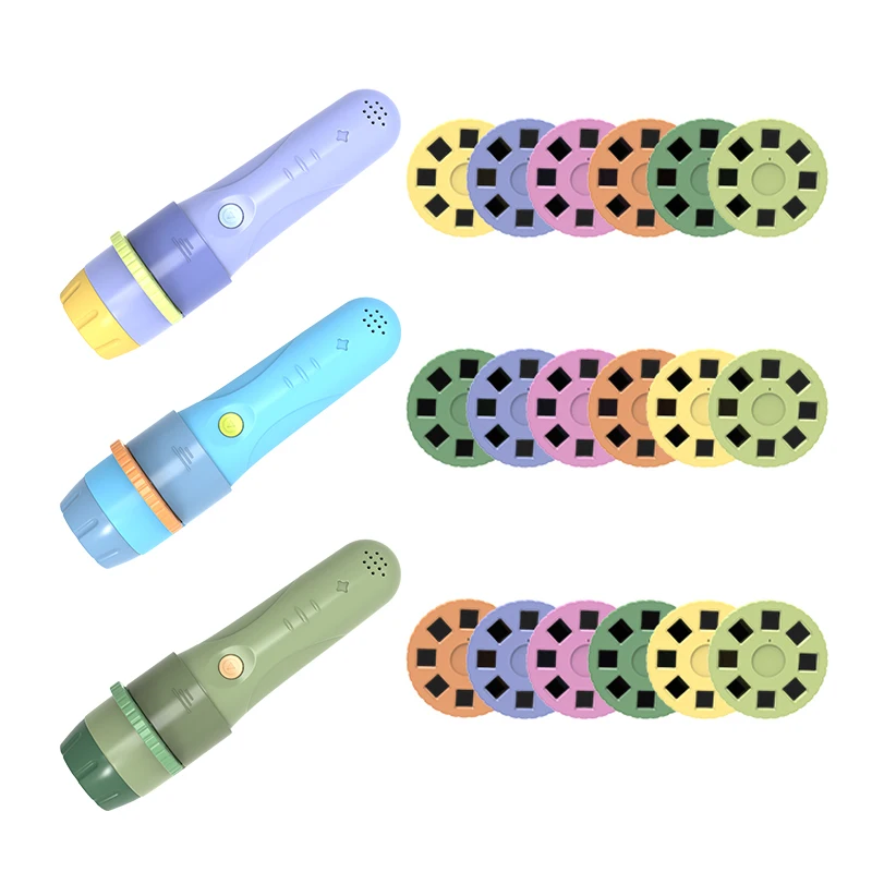 Children Preschool Educational Toys Sound Recognition Torch Handy Projector Toy Bedtime Baby Light Projector