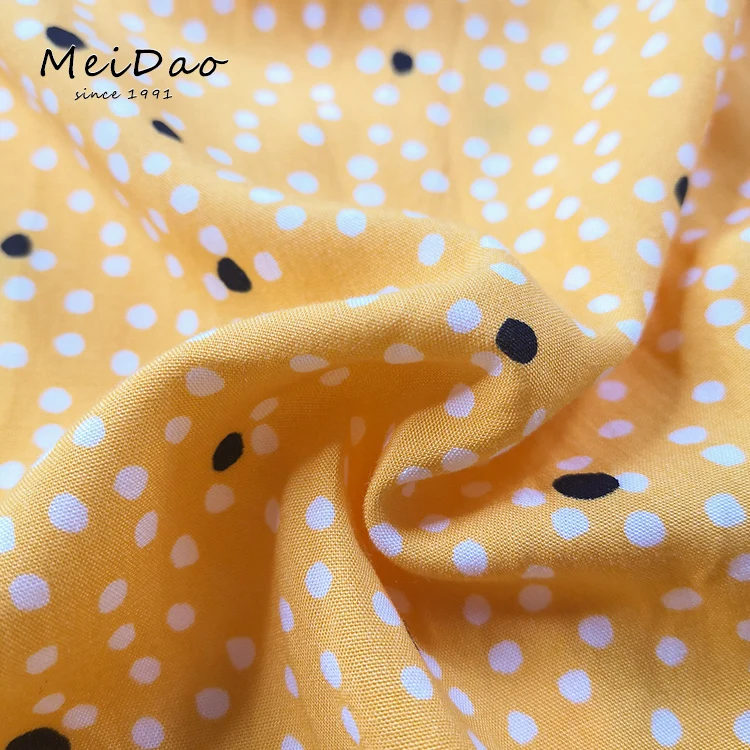 MEIDAO-140161 Yellow Printing Long Spring Dress