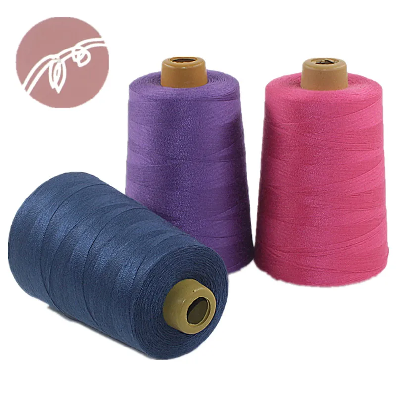 Wholesale 202 203 402 100% Spun Polyester Industrial Sewing Thread for denim jeans jacket overlock Thread 4000M
