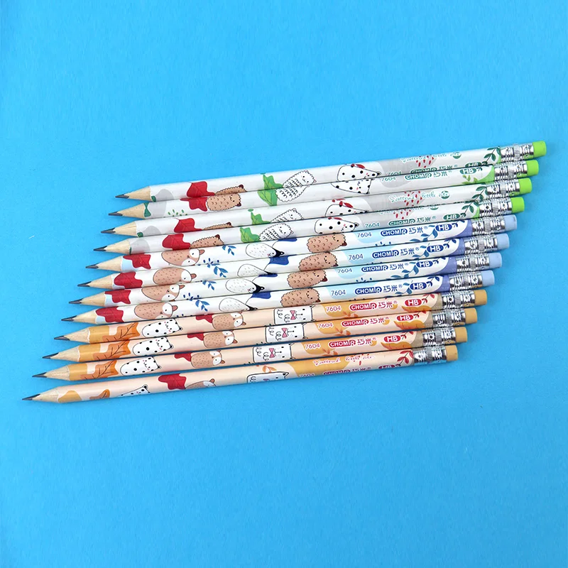 School writing HB 2B high strength pencil lead triangular basswood pencil