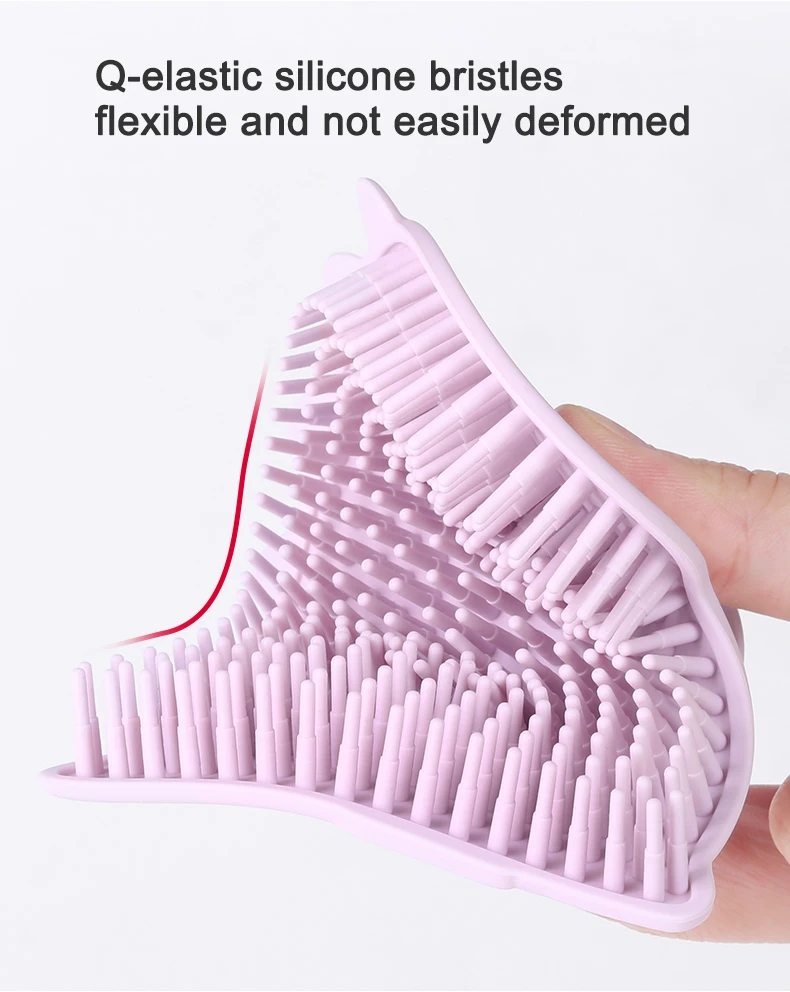 Hot Selling Dinosaurs Newborns Kid Cradle Cap Soft Scrub Brushes Bath Shower Silicone Baby Hair Brush For Babies