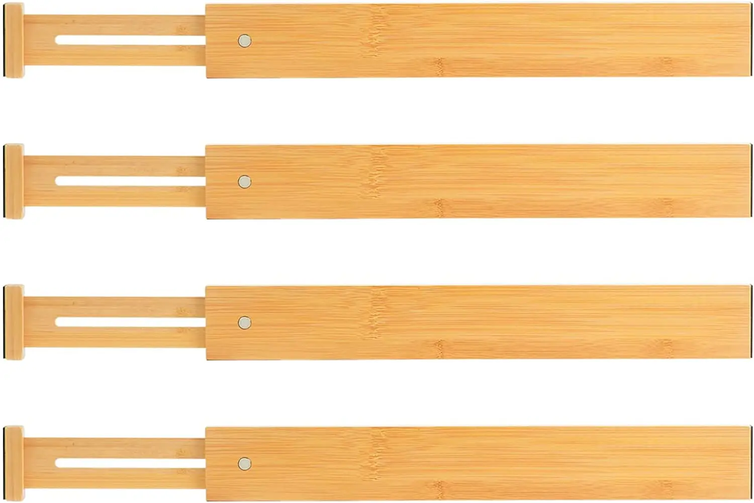 Adjustable Bamboo Drawer Dividers, 16.8-21.8 inches Expandable Kitchen Drawer Organizer for Large Utensils, Drawer Separators Or