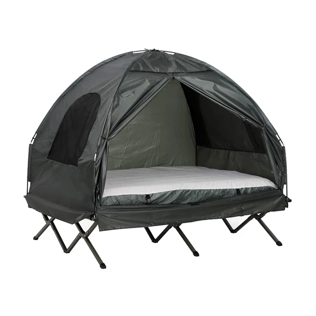 2 person Compact Pop Up Portable Folding Outdoor Elevated All in One Camping Cot Tent Combo Set