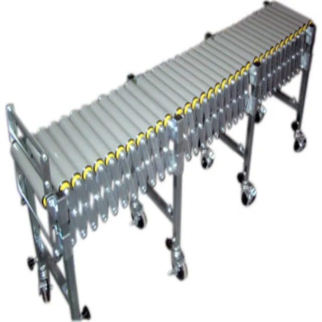 Flexible single PVC roller conveyor for conveying boxes