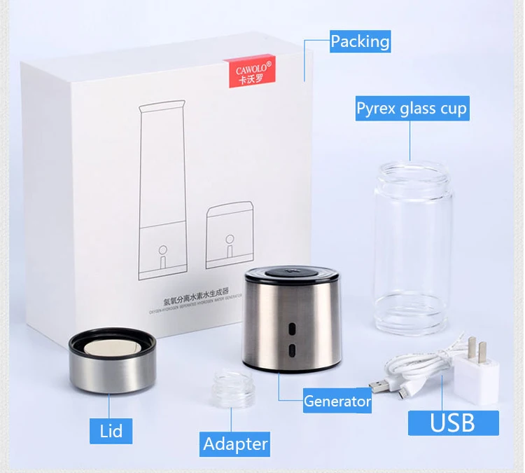 2022 new arrivals portable hydrogen rich water bottle h2 water machine
