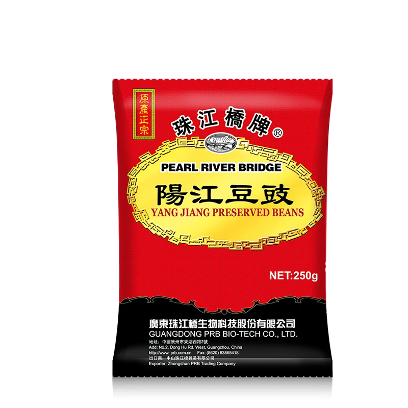 Оптовая Цена по прейскуранту завода естественно ферментированные Yummy бобы жемчуг речной мост 500 г пластичный мешок PRB сохраненные черные бобы с имбирем