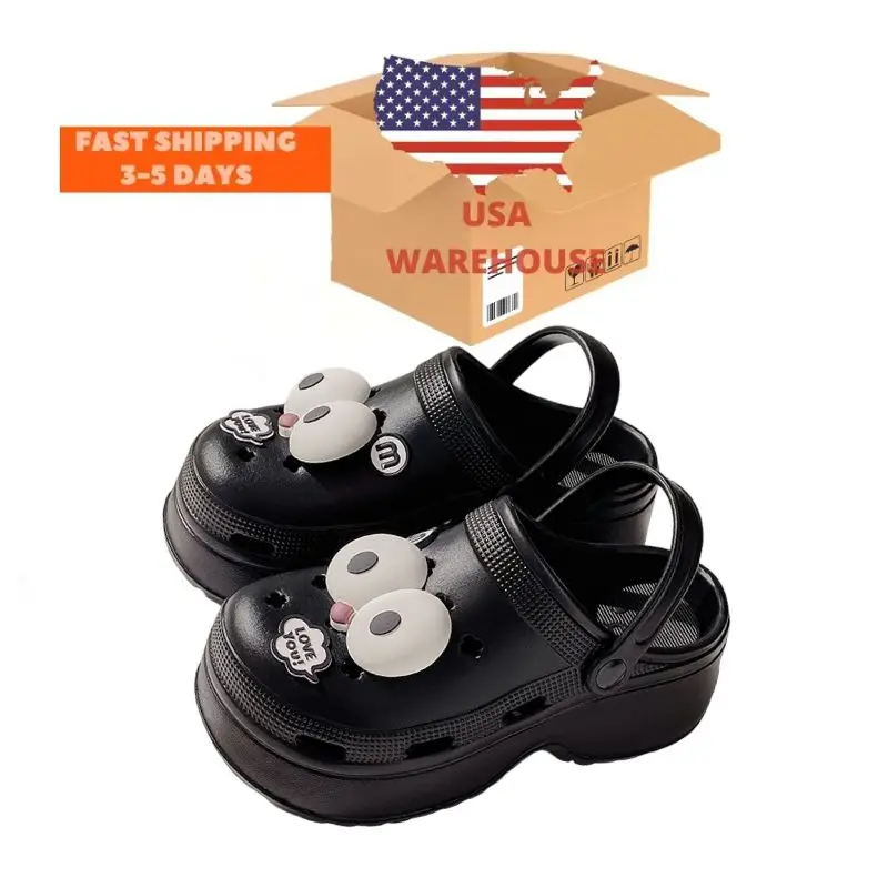 Customized 2024 High heels Baotou sandals thick soled beach shoes to wear the sea step on shit feeling female wholesale