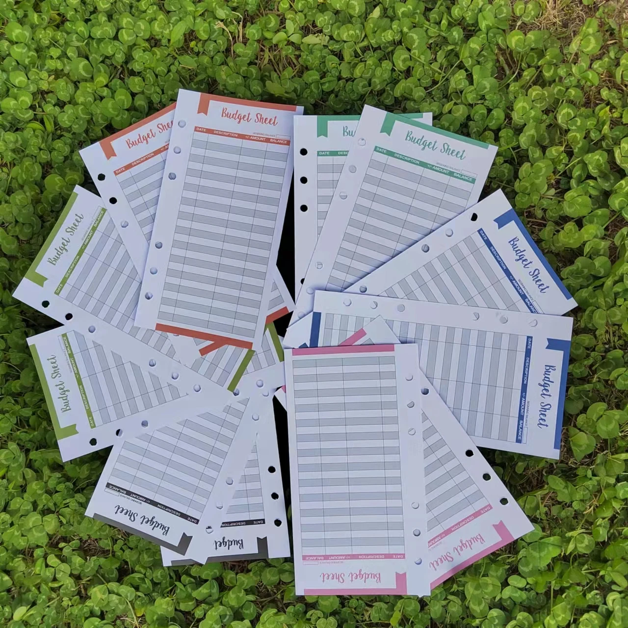 Wholesale 6 ring loose-leaf budget binder set planner cash budget binder system Macaron Candy Color PU Leather Cover A6 binder