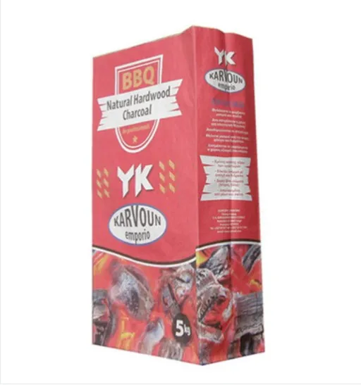 Customizable Printing Brown Kraft Charcoal Paper Bags Wholesale Bbq Charcoal Sack Square Bottom Paper Bag For Charcoal Bags