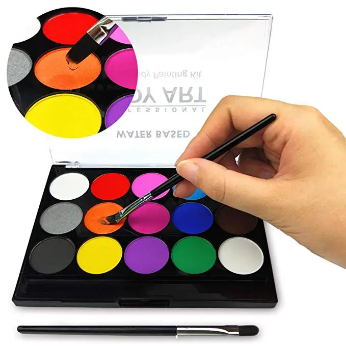 
Amazon Hot Selling 12 15 Colors Non-Toxic Face Paint Set 